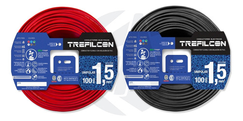 Cable Trefilcon Pack X2 Rollos 1.5mm Rojo + Negro X100mts Ea