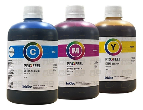 Tinta Compatível Para O Uso Epson L6161 Inktec E0017 3x500ml Tinta Cyan Magenta Yellow