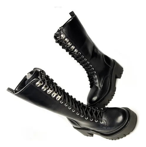 Borcegos Ca a Larga Rockeros Mujer Cancheros Moda 516 Cira 13.500