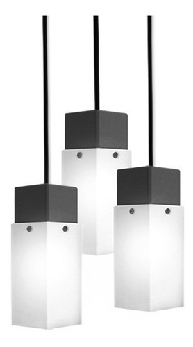 Lampara Colgante Prisma De Plástico Negro - 3 Luces