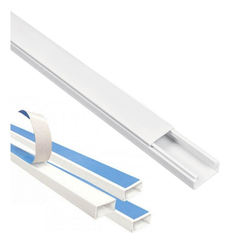 10 Pzs Canaleta Pvc 1 Metro Pegables 10x20mm Oculta Cables Color Blanco