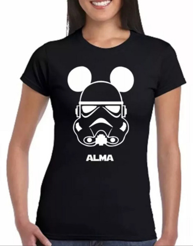 Remera Star Wars Mickey Personaliza Nombres Unisex