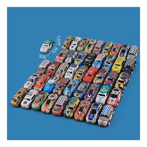 Kit De 50 Carros De Hierro De Fricción Metálicos En Miniatur