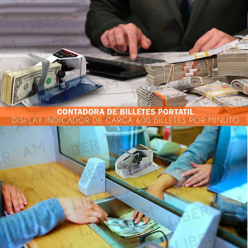 Mini Contadora De Billetes Máquina Cuenta Dinero Portatil