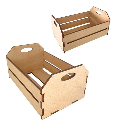 Kit 10 Mini Caixote Feira 20cm Mdf Caixotinho Mercado Festa
