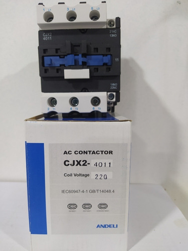 Contactor De 40amp Modelo Cjx2-4010 Bobina 220v Marca Andeli