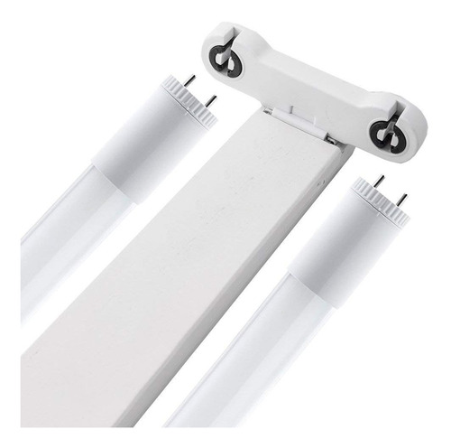 Tubo Led+plafon Liston Doble 18w 1.20 Mts Completo Interelec