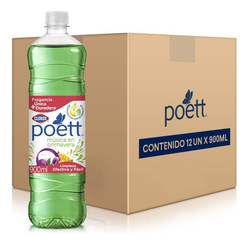 Limpiador De Piso Poett 900ml Música En Primvra. 12pzas