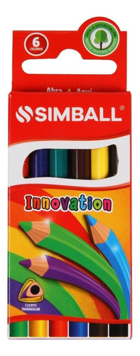 24 Cajas De Lapices Cortos Simball Innovation X 6 Colores