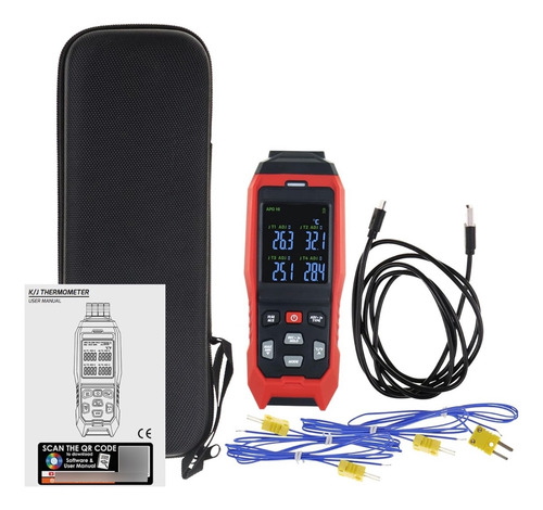 Termometro 4 Canales Termocupla Data Logger Alarma