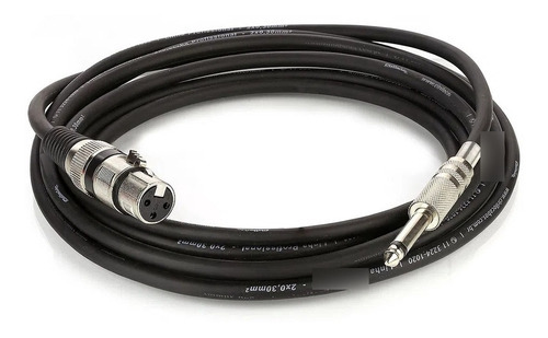 Cabo Para Microfone Xlr Fêmea X P10 Macho Preto 4m