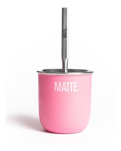 Imagen 5 de 9 de Mate De Acero Inoxidable Termico + Bombilla Chata Matte