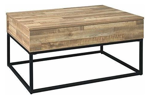 Mesa De Centro Tapa Elevable Gerdanet Madera Marrón Na...