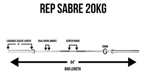 Fitness Sabre Olympic Bar 1000 Lb Rated For Cross Training