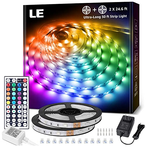 Tiras De Luces D De 50 Pies, Tiras Ultra Largas Rgb 505...