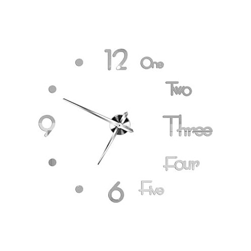 Reloj De Pared Tamaño 50 * 50 Cm 3d Color Plateado
