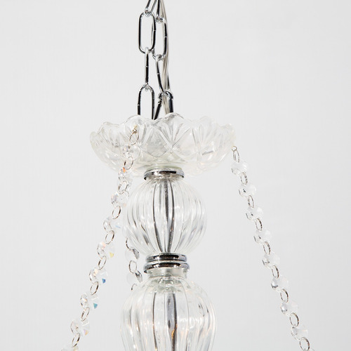 Imagen 4 de 10 de Candil Cristal Vintage Clásico Traslúcido E12 40w 3 Luces