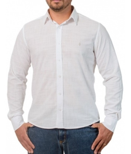 Camisa Social Lisa: Lino Bianco Argento 3-g