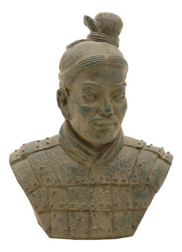 Escultura Busto Guerreiro Oriental Em Resina