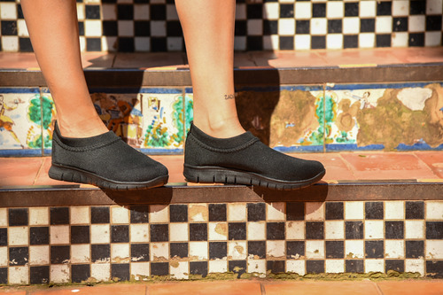 Zapatillas Urbanas Rvz Elastizadas Hombre/mujer Negro