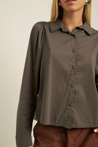 Camisa Mangas Largas Pomplin Para Mujer