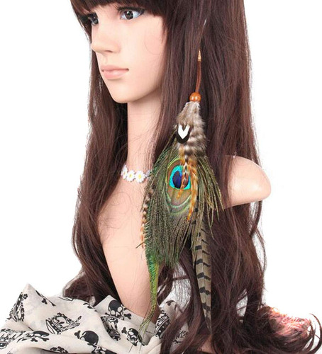 Suoirblss Boho Hippie Hair Extensions With Feather Clip Comb