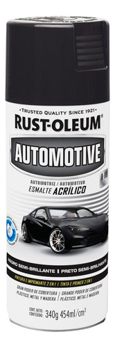 Pintura En Aerosol Autos Y Motos Esmalte Acrílico Rust Oleum Color Negro Semi Brillante