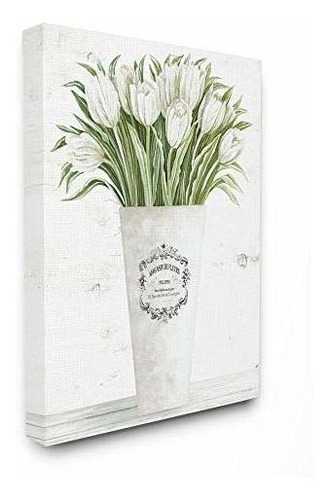 Stupell Industries Ramo De Tulipanes Blancos En Arreglo Flor