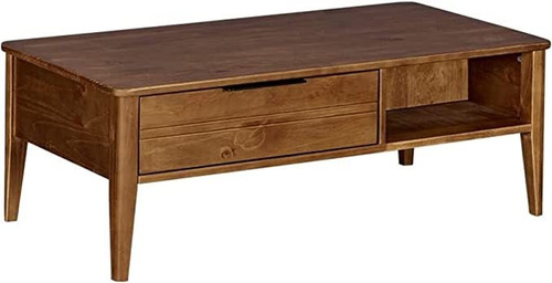 Musehomeinc Mesa Auxiliar Rectangular De Madera Maciza De M.