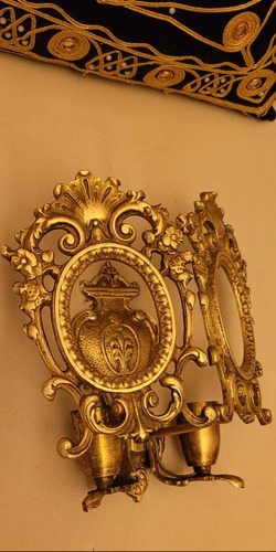Aplique Bronce Macizo Cincelado Tallado Escultura Antiguo (Usado)