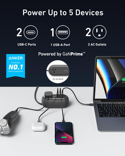 Anker Ganprime 65w Estación De Carga 5 En 1 Para Viajes