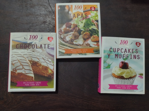 3 Libritos 100 Recetas: Tapas, Chocolate Y Cupcakes. Olivos