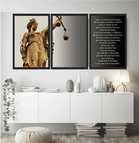 Quadro Decorativo Advocacia Direito Deusa Da Justiça Hall