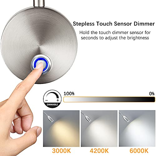 Luces De Lectura Led, Lámpara De Pared Con Cuello De Cisne F