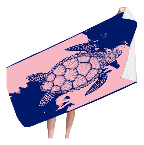 Toalla De Playa C, Microfibra, Superligera, Acuarela Con For
