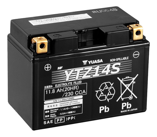 Batería Moto Yuasa Ytz14s Bmw F800gt (auxiliary Battery) 