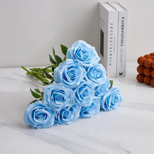 Rosas Artificiales Decoracion,10 Rosas Artificiales Con