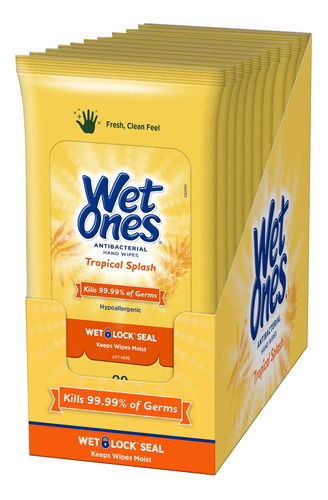 Toallitas Antibacterianas De Mano De Wet Ones, 20 Unidades (