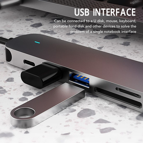 Hub Usb C Adaptador Multipuerto 6 En 1 Para Macbook Windows