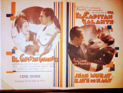 Programa De Cine  El Capitan Galante  Original De 1933