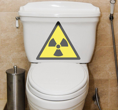 Vinilos Adhesivo Hombre Mujer Baño Toilet Desechos Toxico