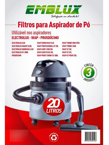 03 Un Filtro Aspirador De Pó Electrolux Wap Prosdocimo A20