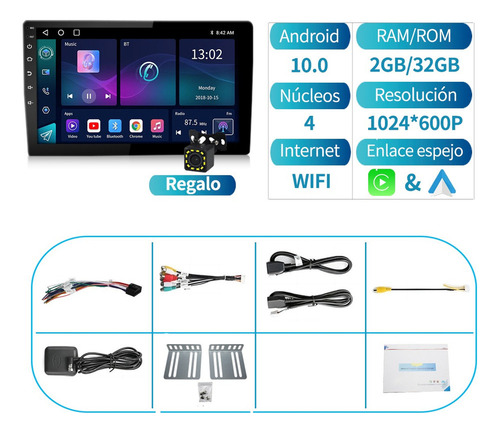 Z0k Radio De Coche De 9 Pulgadas Con Carplay 2 Gb+32 Gb Gps