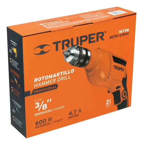 Taladro Percutor Profesional De 600 W Con Mandril De 3/8