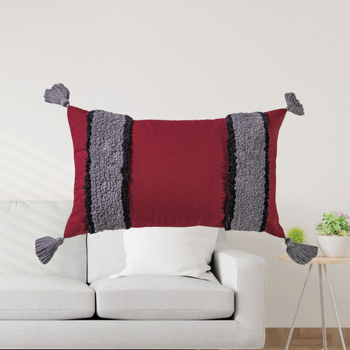 Funda P/cojín Line Vino Poliéster 45x35 Cm Concord
