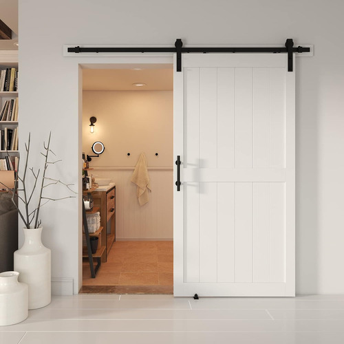 Puerta Corrediza De Granero De 42 X 84 Pulgadas Con Kit De H