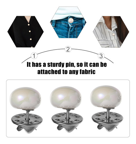F Broches Con Botones Sin Uñas Y Perlas Para Decorar 20