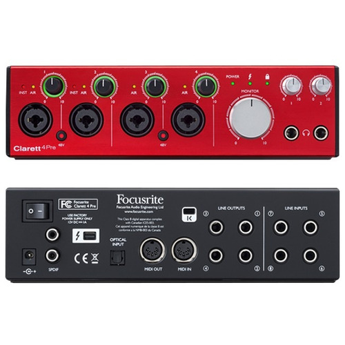 Interfaz De Audio Focusrite Clarett 4pre Thunderbolt