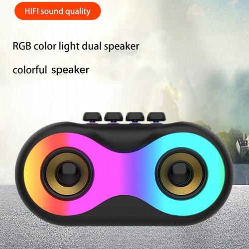 Bocina Subwoofer Inalámbrico Rgb, Miniluces De Colores Port