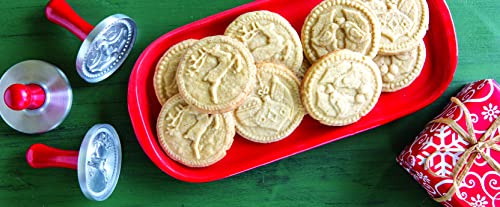 Cookie Stamps Nordic Ware Yuletide Cast 7.62cm Rounds Silver